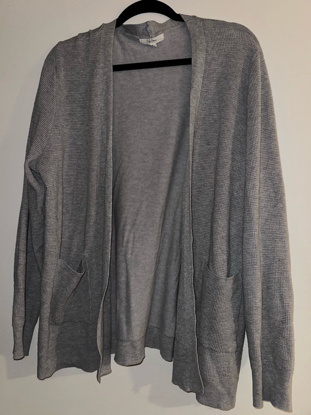 Light Gray Open-Front Women's Cardigan Sweater